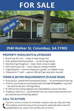 $90,000 / 3br - 988ft2 - Efectivo Especial ***** $90,000 ***** Efectivo Especial (Columbus)64177452695297120