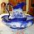 Vintage Flow Blue Staffordshire Water Pitcher & Wash Basin-GREAT Cond. 11 thumbnail