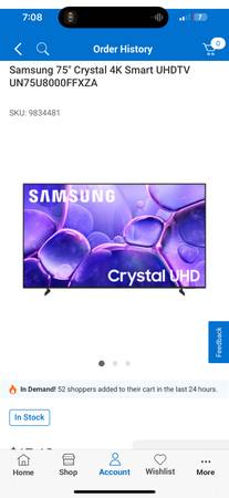 75inch SAMSUNG CRYSTAL UHD TV 1