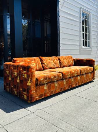 :)様 Mid Century Velour Sofa - furniture - by owner - sale