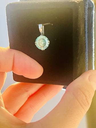 4 ct green blue mossainite diamond brand new pendant - custom made - $489 (san bruno)63471232230273121
