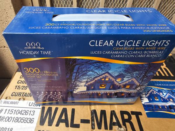 6 Boxes of Holiday Time Clear Icicle Lights 300 Count each 1