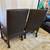 Pair of 2 Black Leather High Back Chairs Nailhead Design 14 thumbnail