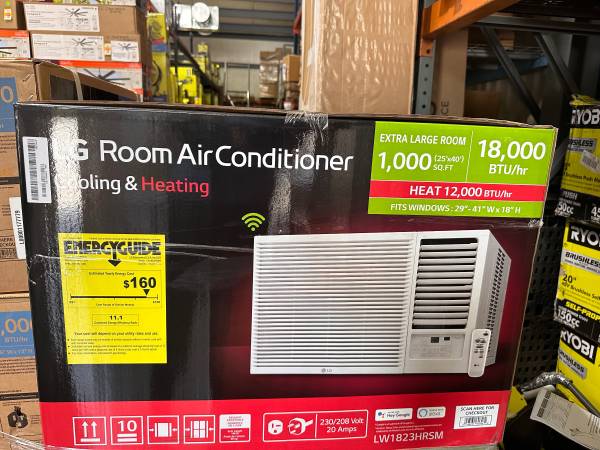 ***LG 18,000 BTU 230/208V Wiindow AC, Heater and Dehumidifier 1