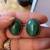 Sterling Silver Studs Earrings with Natural Big Malachite Stones 2 thumbnail