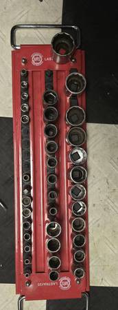 3 roll toll socket ,1/4 1/8 1/2 inch lastray 25 plus ASSORTMENT  of sockets 1