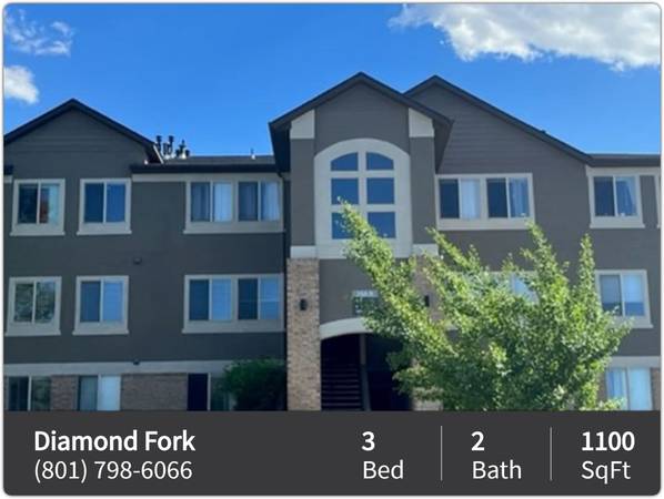 $1,499 / 3br - 1100ft2 - Beautiful community! Affordable 3 bed / 2 bath for rent (Spanish Fork - Spanish Fork)64037390470146120