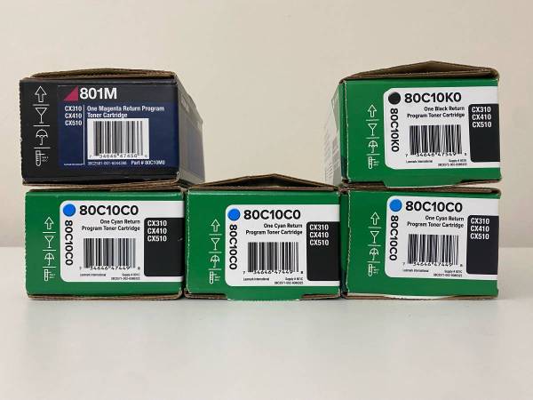Lexmark Toner Cartridges – 5 New & Sealed Units CX310 / CX410 / CX510 1