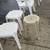 Whte Plastic Patio Chairs and End Tables 1 thumbnail