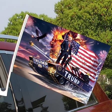 American flag for car with Trump 1