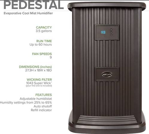 HUMIDIFIER: Large, Whole House, Apartment: Essick Air/AirCare EP9 800 1