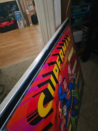 Atari pinball Superman back glass 1