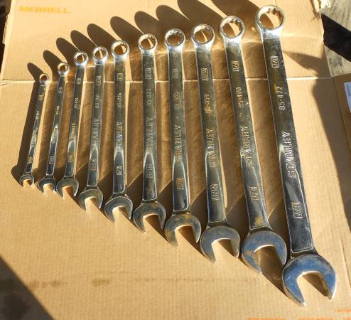20 PIECE STANLEY LONG HANDLE COMBINATION WRENCH SET SAE AND METRIC 1