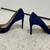 NEW Gorgeous Stuart Weitzman Sapphire Suede Pumps w/ silver bow 6.5M 4 thumbnail