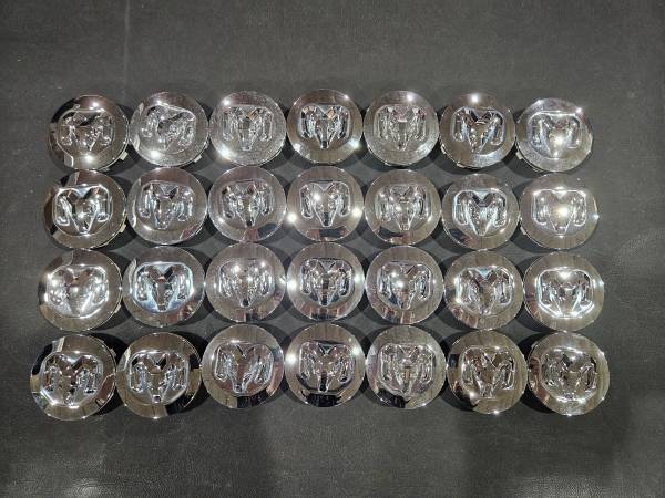 Sets of 4 OEM RAM 1500 chrome wheel center caps 1