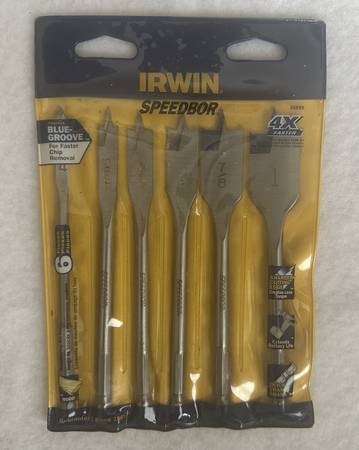 IRWIN SPEEDBOR Blue Groove Bit Set - 1/4", 3/8", 1/2", 5/8", 3/4", 1"🇺🇸 1