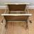 Mid Century Bar Cart Rolling Wooden Faux Marble Tops 4 thumbnail