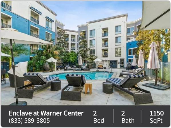 $2,878 / 2br - 1150ft2 - Come home to Enclave at Warner Center! Washer/dryer in unit. Tour toda (Woodland Hills)63953216402050122