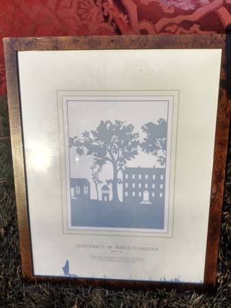 UNC Chapel Hill, Alumni!!! Historic Silhouette woodcut Print ca 1820 1