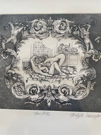 Davenport, "mustache" Seriograph, signed (15x17) 1