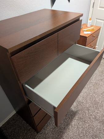 malm dresser brown stained ash veneer 32