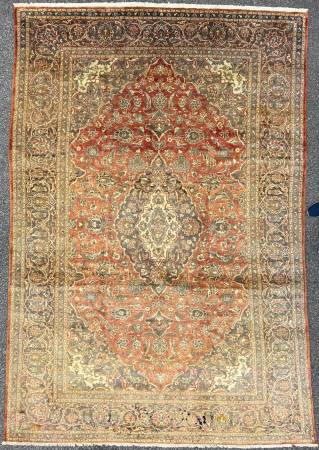 ANTIQUE PERSIAN KASHAN HAND KNOTTED RUG, 8.0 x 11.6 1