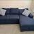 Small Sleeper sectional Dark blue with charging ports and pillows 1 thumbnail