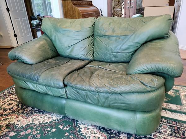 Leather loveseat 1
