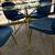 Round dining table with blue velvet chairs 4 thumbnail