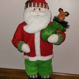 Standing 26" Santa Claus Christmas Felt Accented Holiday Home Welcome 1