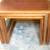 Gorgeous MCM 3 Walnut and Maple Inlay Set of Nesting Tables 8 thumbnail