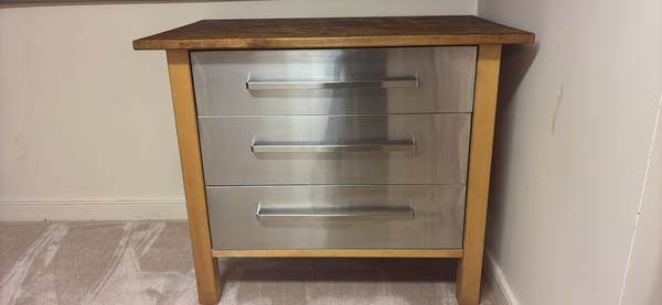 Heavy Duty Kitchen Island Butcher Block/Stainless Steel 3drawers 3’6”L 1