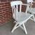 Swivel White  Wood Arm Chair with Adjustable Height 4 thumbnail