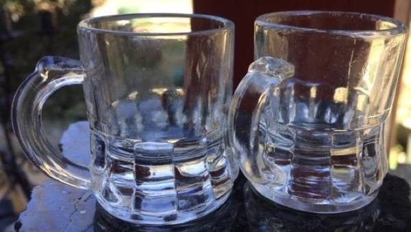 Shot Glasses (3) 'Mini' Beer Mugs Federal Glass 1