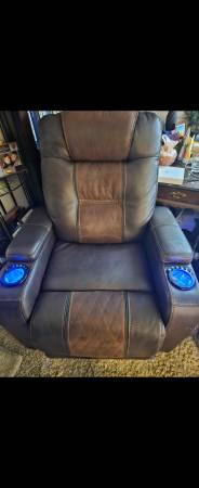 Luxury recliner, LED lights, Adjustable headrest, USB port, power recl 1