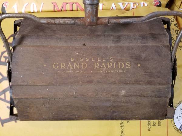 Antique Wood Carpet Sweeper "Bissell's Grand Rapids" - $40 (Lula)63436960800513121
