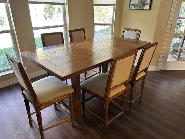 Bar height dining table and chairs - dimensions in ad 1