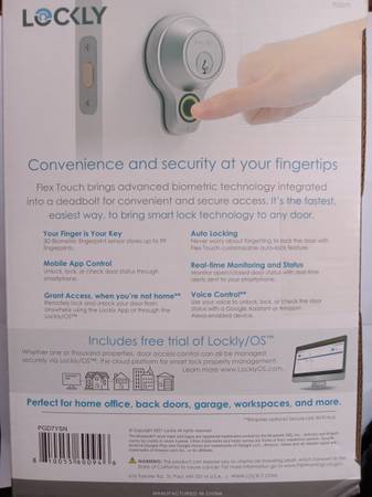 Lockly Flex Touch Bluetooth Deadbolt Smart Lock - $75 (Philadelphia)63471187598465121