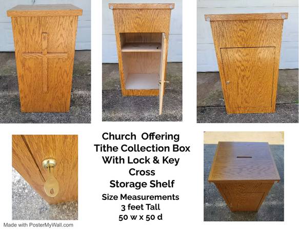 Big Size Collection Offering Box With Key 1