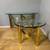 Modern Gold Color Chrome & Glass Sofa Table Set 9 thumbnail