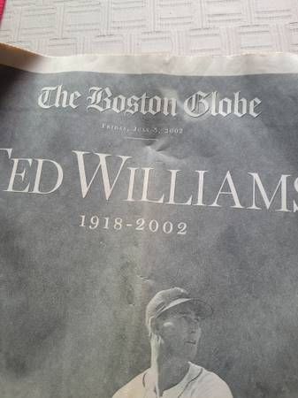 ⚾️⚾️TED WILLIAMS newspaper 1