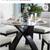 Meece Round Glass Top Solid Wood Base Dining Table 4 thumbnail