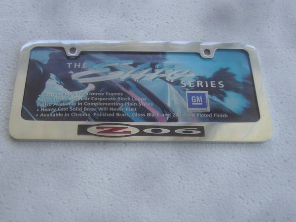 Corvette Z06 Chrome Plate Frame New & 1989 Corvette Plate Frame 1