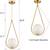 Modern Brass Glass Globe Pendant 4 thumbnail