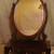 Vintage 1980s Mahogany Vanity Table with Oval Mirror & Single Drawer - 1 thumbnail