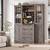 72" Tall Kitchen Storage Cabinet with Doors and Open Shelves, 58" Wider Kitchen  3 thumbnail
