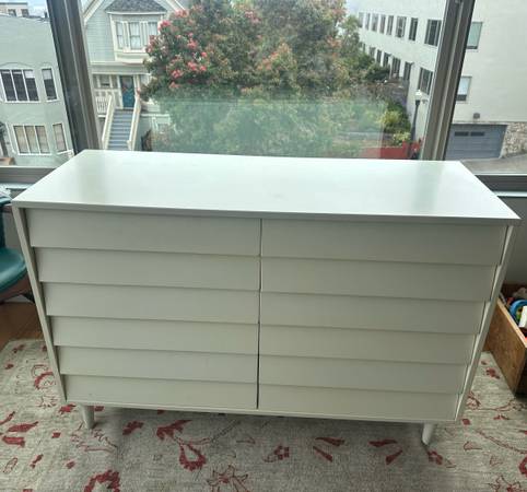 west elm white dresser Kids Modernist 6-Drawer (56") - based White paint and 100% water SOLD-Modern white painted 3-drawer wood