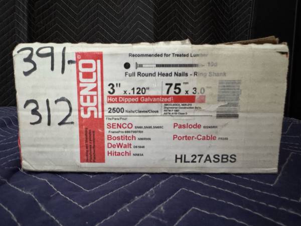 Full Round Head Nails - Ring Shank 3" x.120" 75 × 3.0° 1