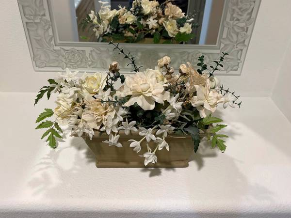 Tan, Taupe and Cream Artificial Flower Arrangement 1