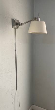 Modern Silver Pivoting Arm Wall Lamps (2) 1